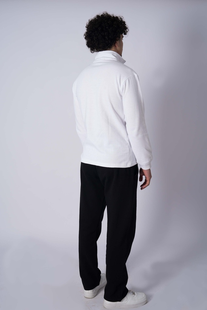 PULL HALF ZIP BLANC