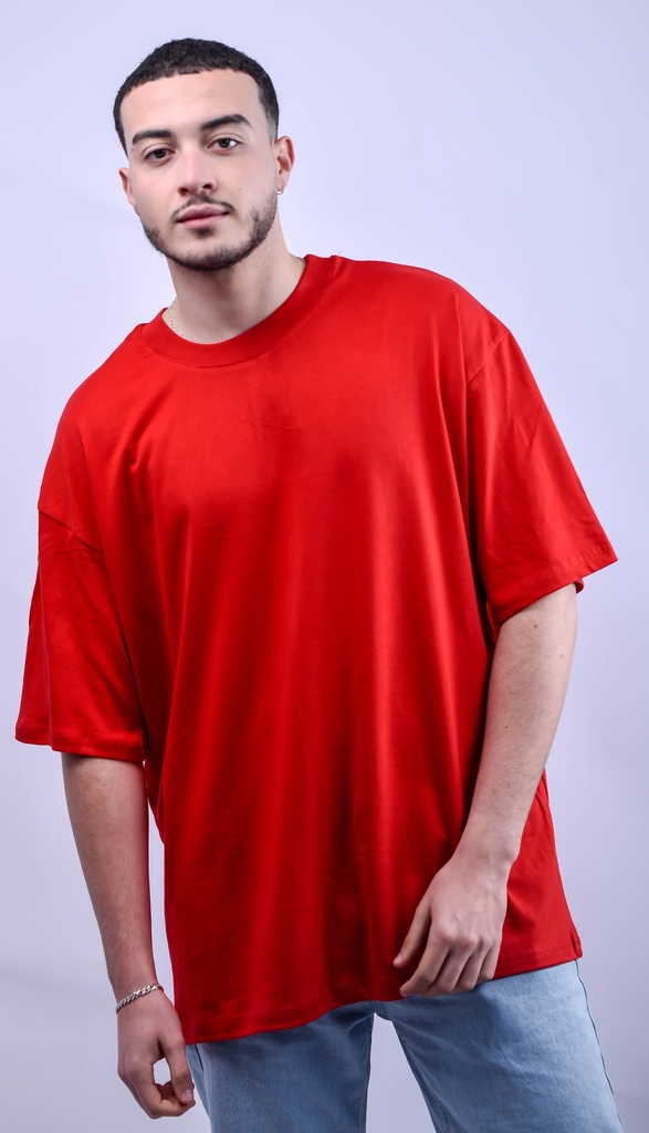 T-SHIRT BASIQUE ROUGE OVERSIZE