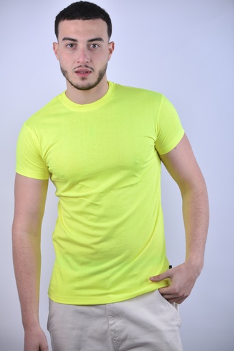 T-SHIRT BASIQUE JAUNE FLUO