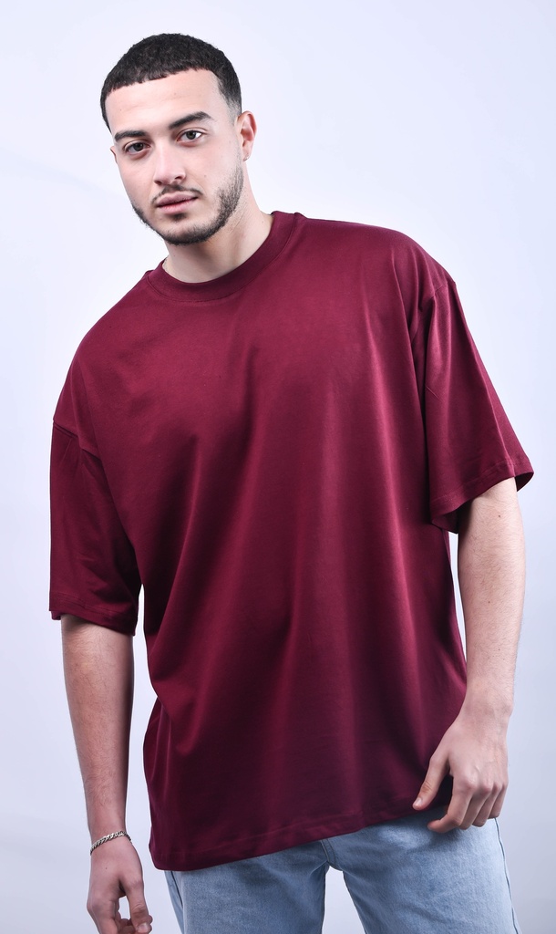 T-SHIRT BASIQUE GRENAT OVERSIZE